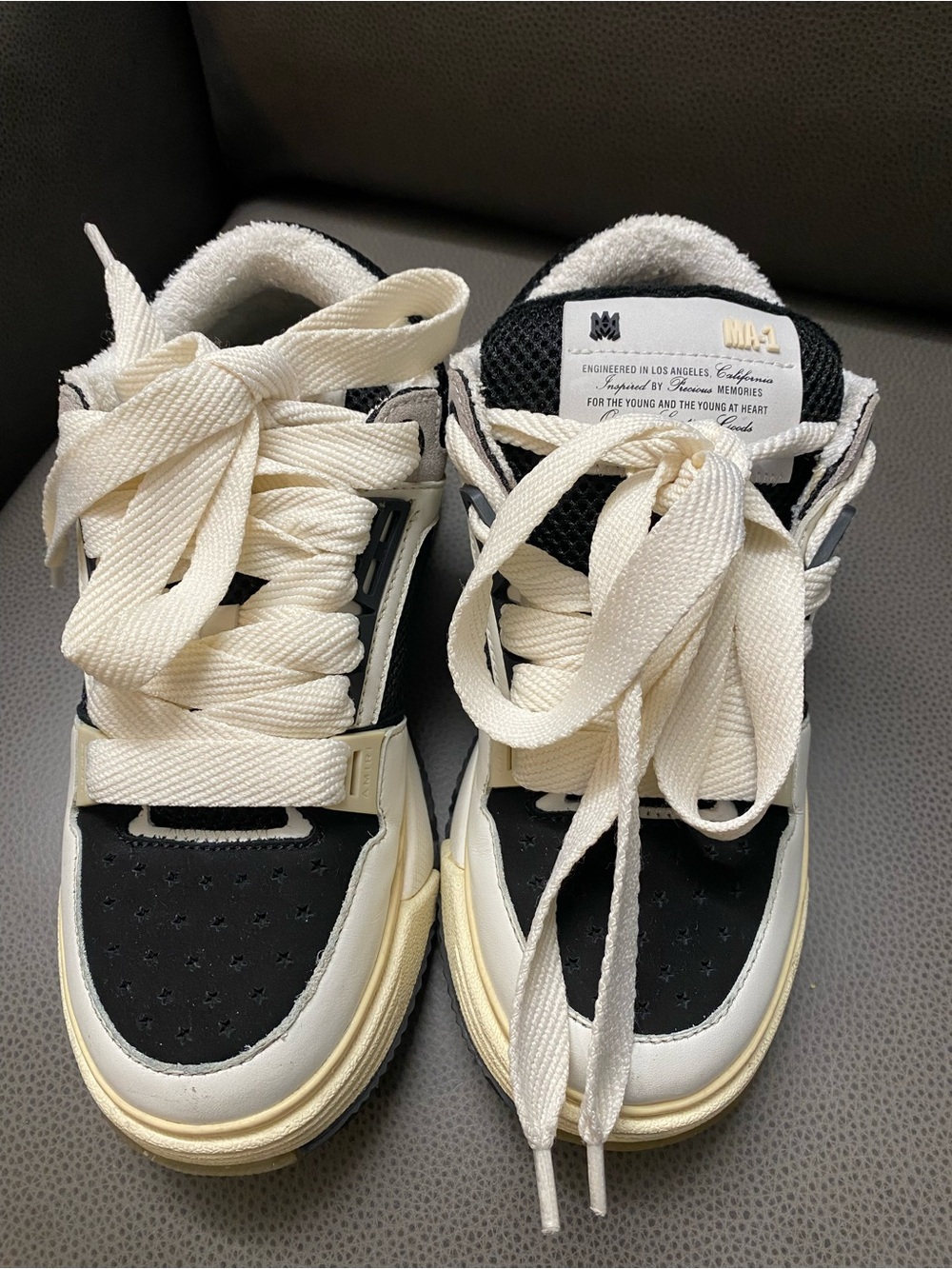 AMIRI Black and White Low-Top Sneakers